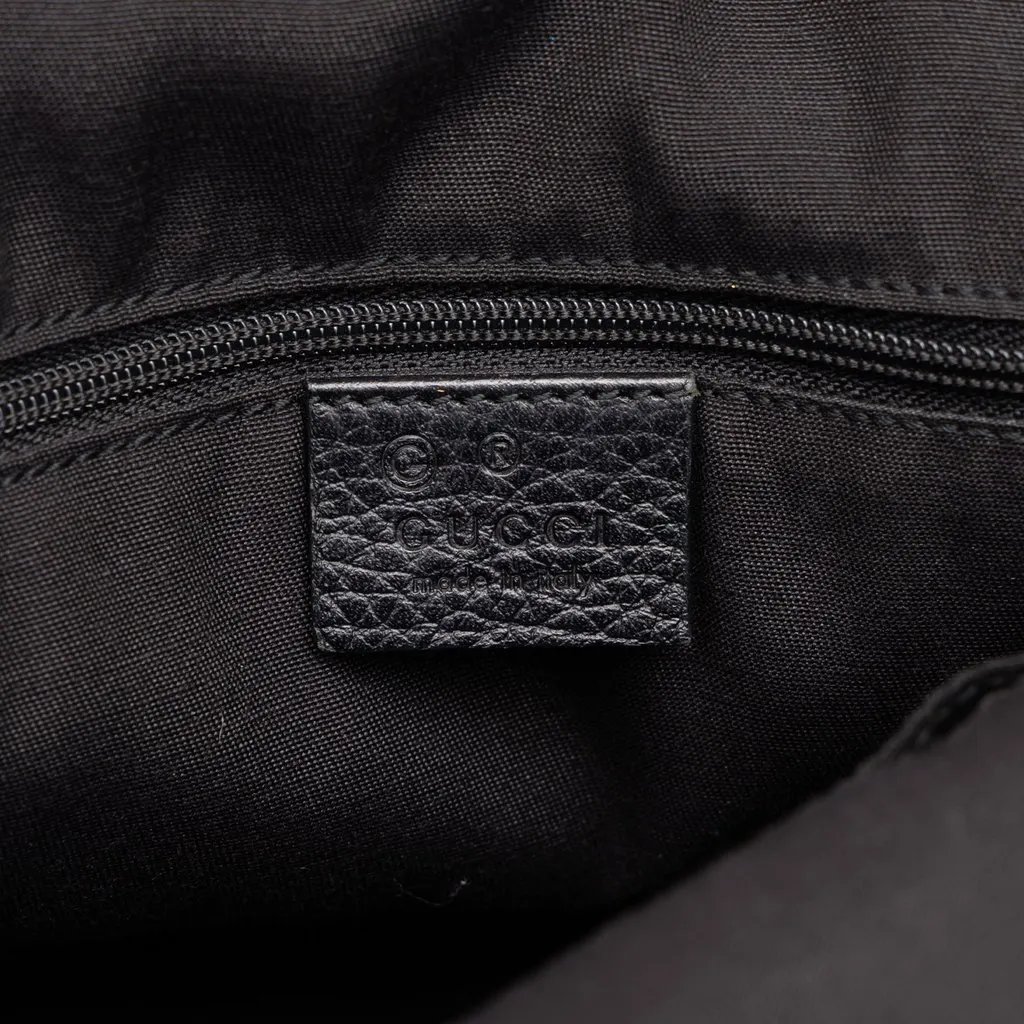 Gucci Medium GG Canvas Charm Dome Satchel Black Leather Good - Box View