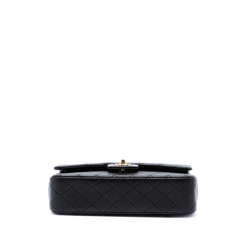 Chanel Medium Classic Lambskin Double Flap Black Leather Very good - Inside View