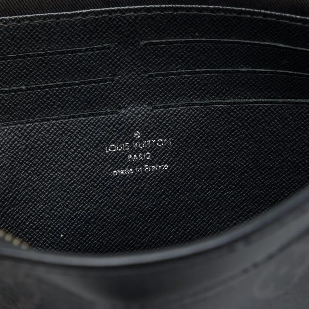 Louis Vuitton Monogram Eclipse Pochette Voyage MM Black Canvas Good - Box View