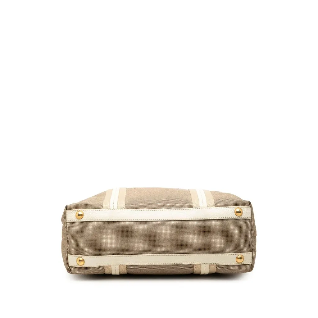 Prada Canvas Canapa Logo Satchel Beige Canvas Very good - Inside View