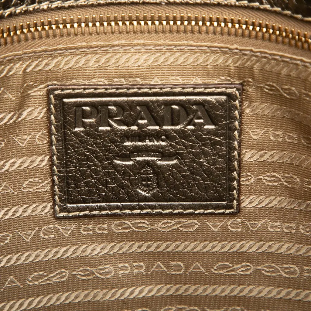 Prada Canvas Canapa Logo Satchel Beige Canvas Very good - Box View