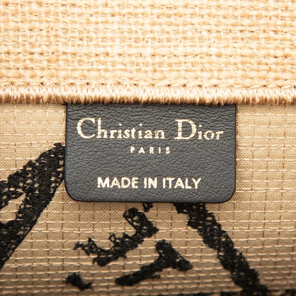 Dior Medium Jute Embroidered Book Tote Beige Very good - Box View