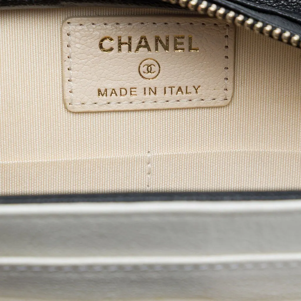 Chanel CC Tricolor Quilted Goatskin Multi Pocket Wallet On Chain Brown Leather Very good - Box View