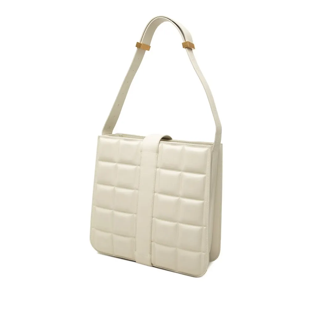 Bottega Veneta Padded Nappa Marie Shoulder Bag White Leather Good - Back View