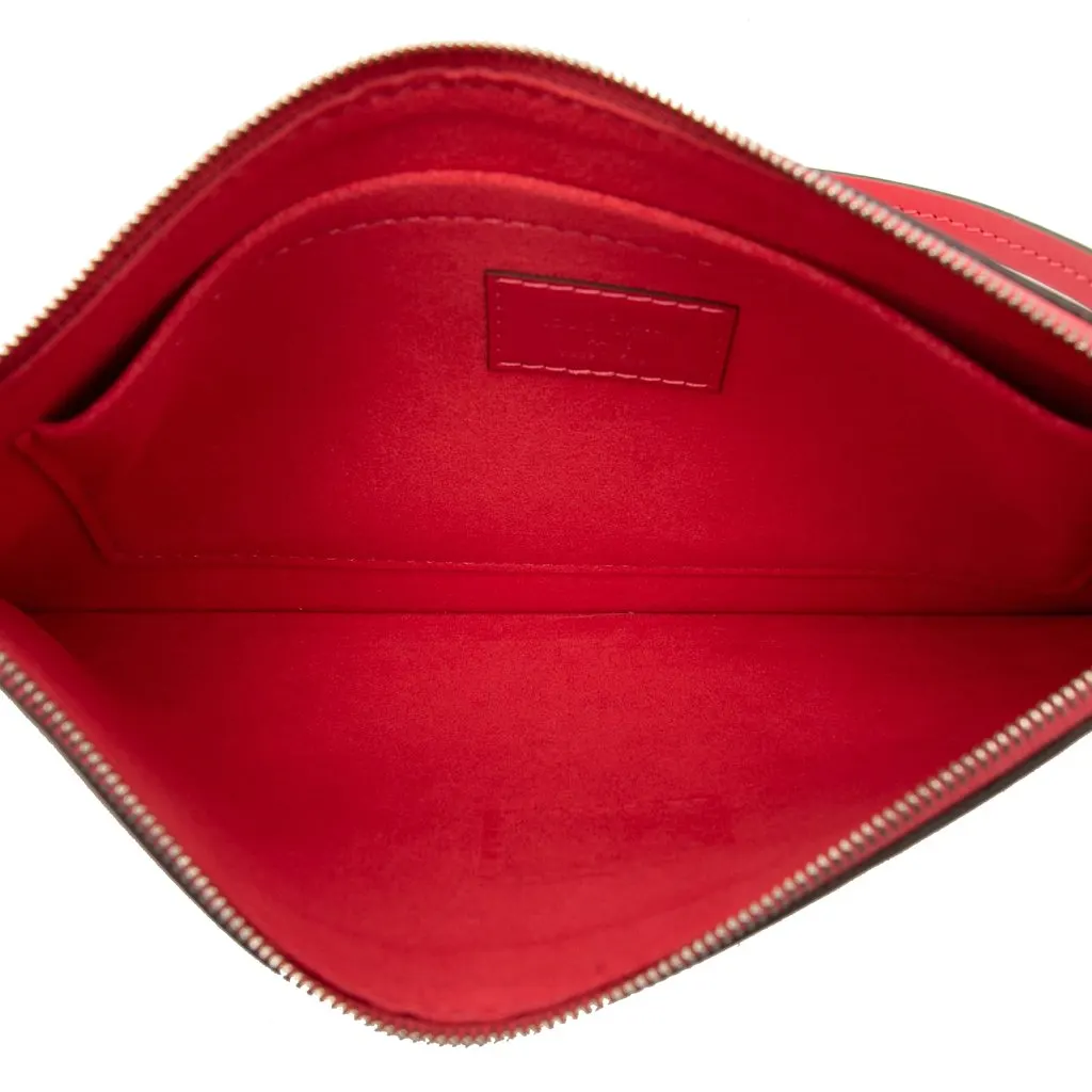 Louis Vuitton Epi Neverfull Pouch Red Leather Very good - Model View