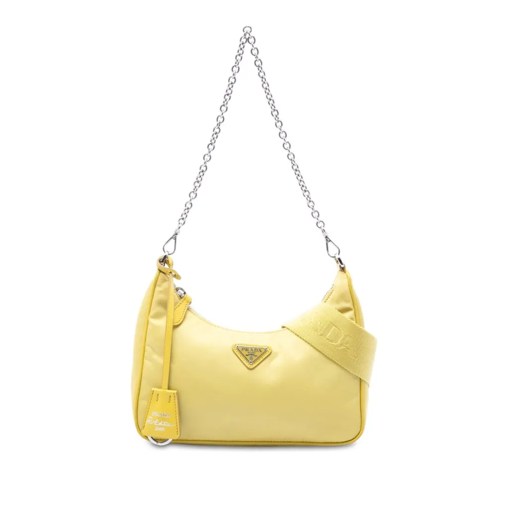 Prada Mini Tessuto Re Edition 2005 Satchel Yellow Polyamide Very good - Front View