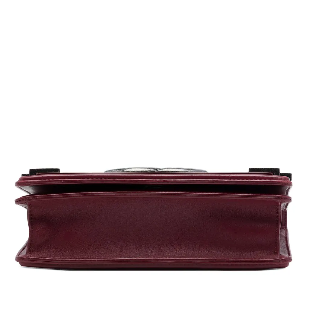 Chanel Lambskin and Acrylic Boy Brick Horizontal Flap Red Leather Very good - Inside View