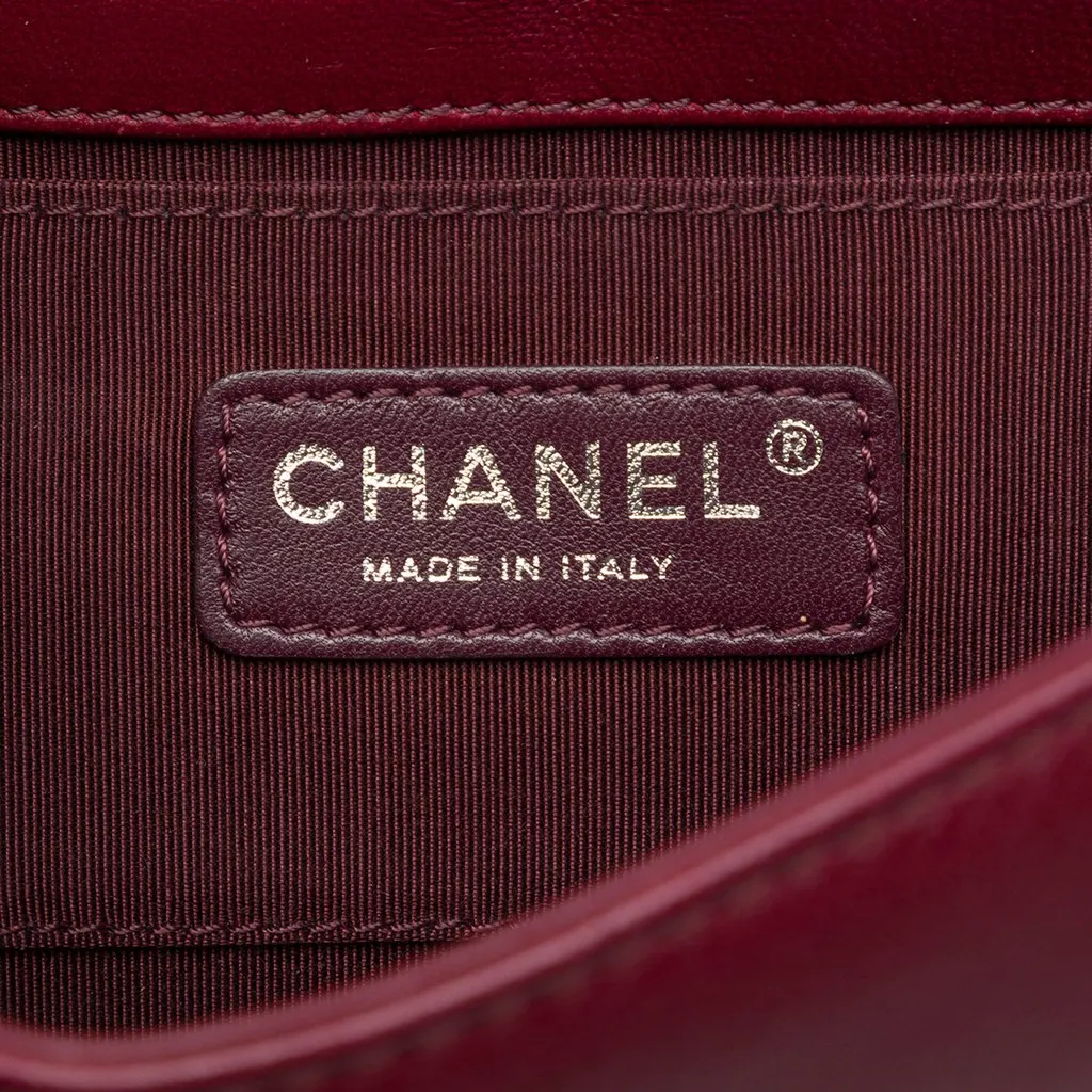 Chanel Lambskin and Acrylic Boy Brick Horizontal Flap Red Leather Very good - Box View