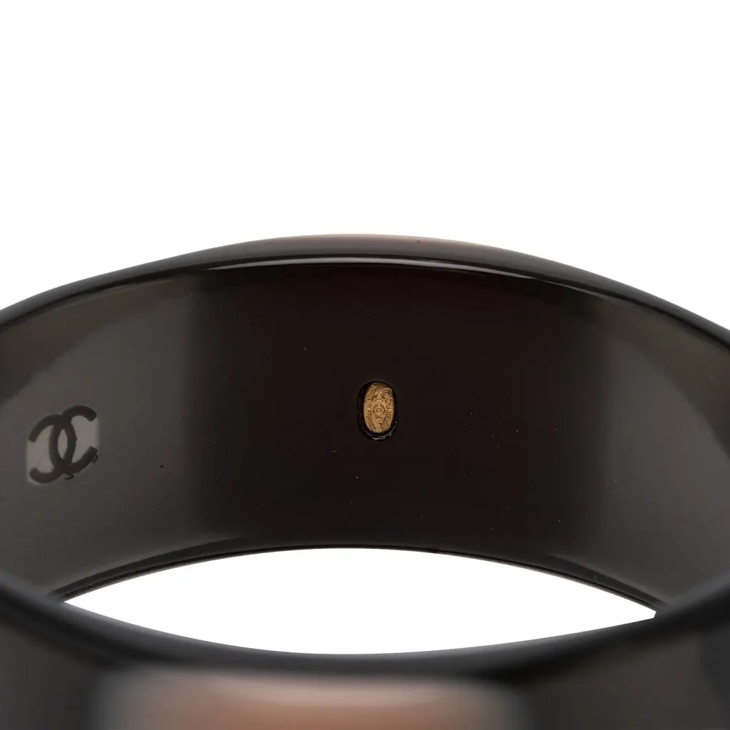 Chanel CC Resin Bangle Black Plastic Very good - Model View