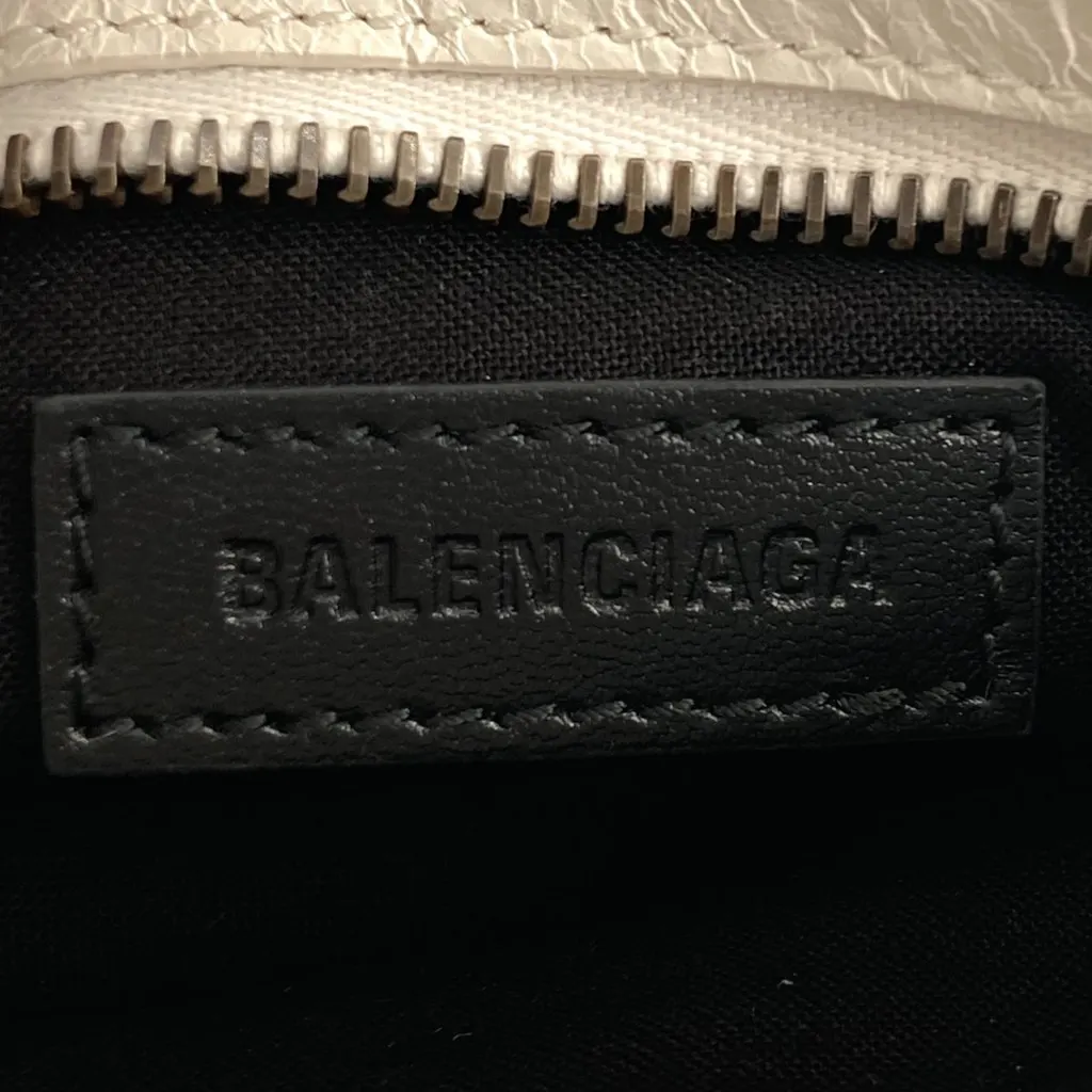 Balenciaga Nano Lambskin Motocross Classic Le City Satchel White Leather Very good - Model View