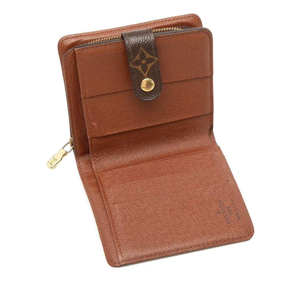 Louis Vuitton Monogram Compact Zip Wallet Brown Canvas Very good - Model View