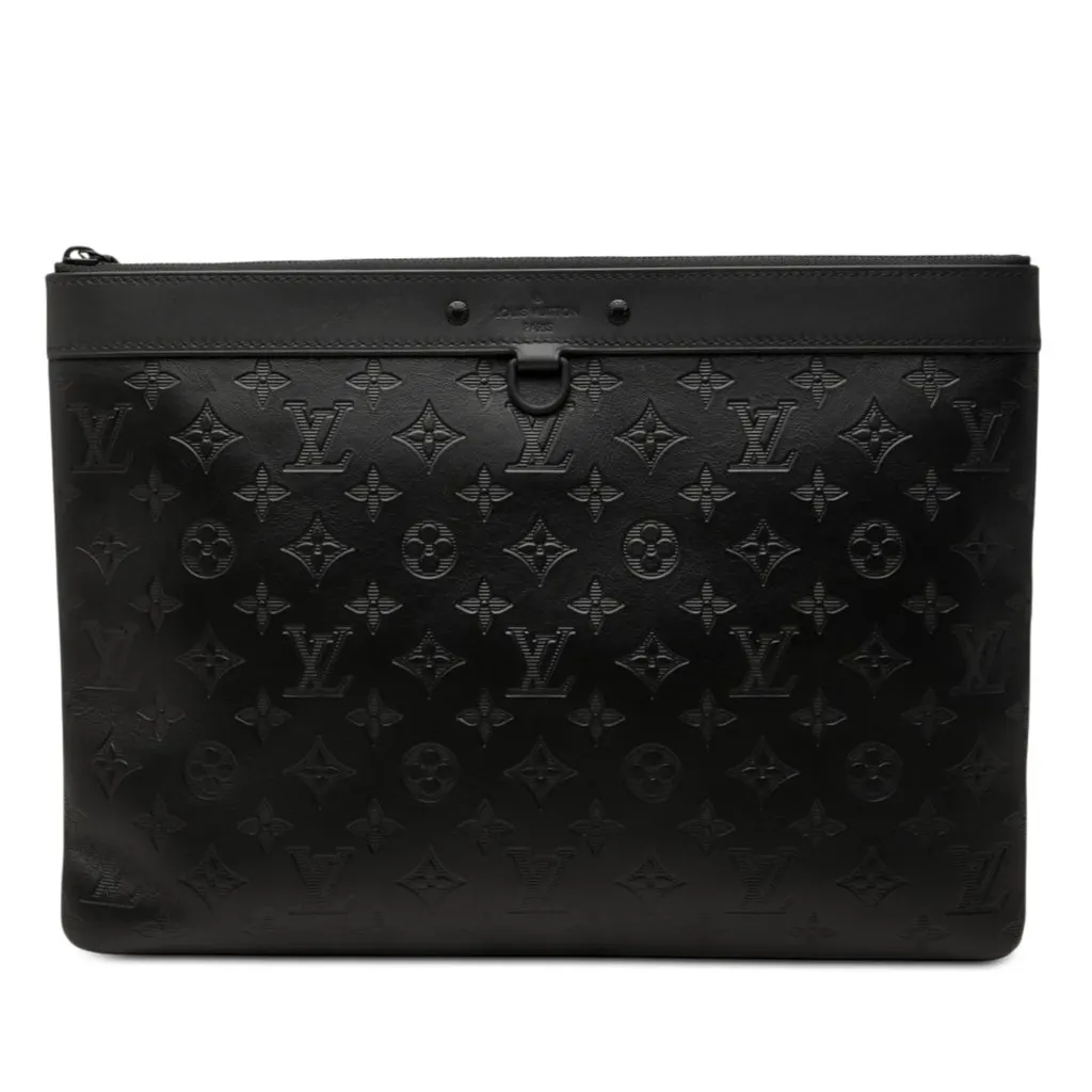 Louis Vuitton Monogram Shadow Discovery Pochette Black Leather Very good - Front View