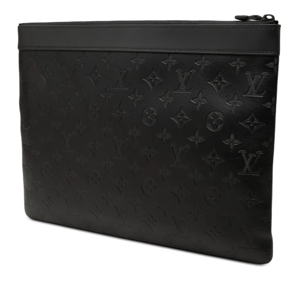 Louis Vuitton Monogram Shadow Discovery Pochette Black Leather Very good - Back View