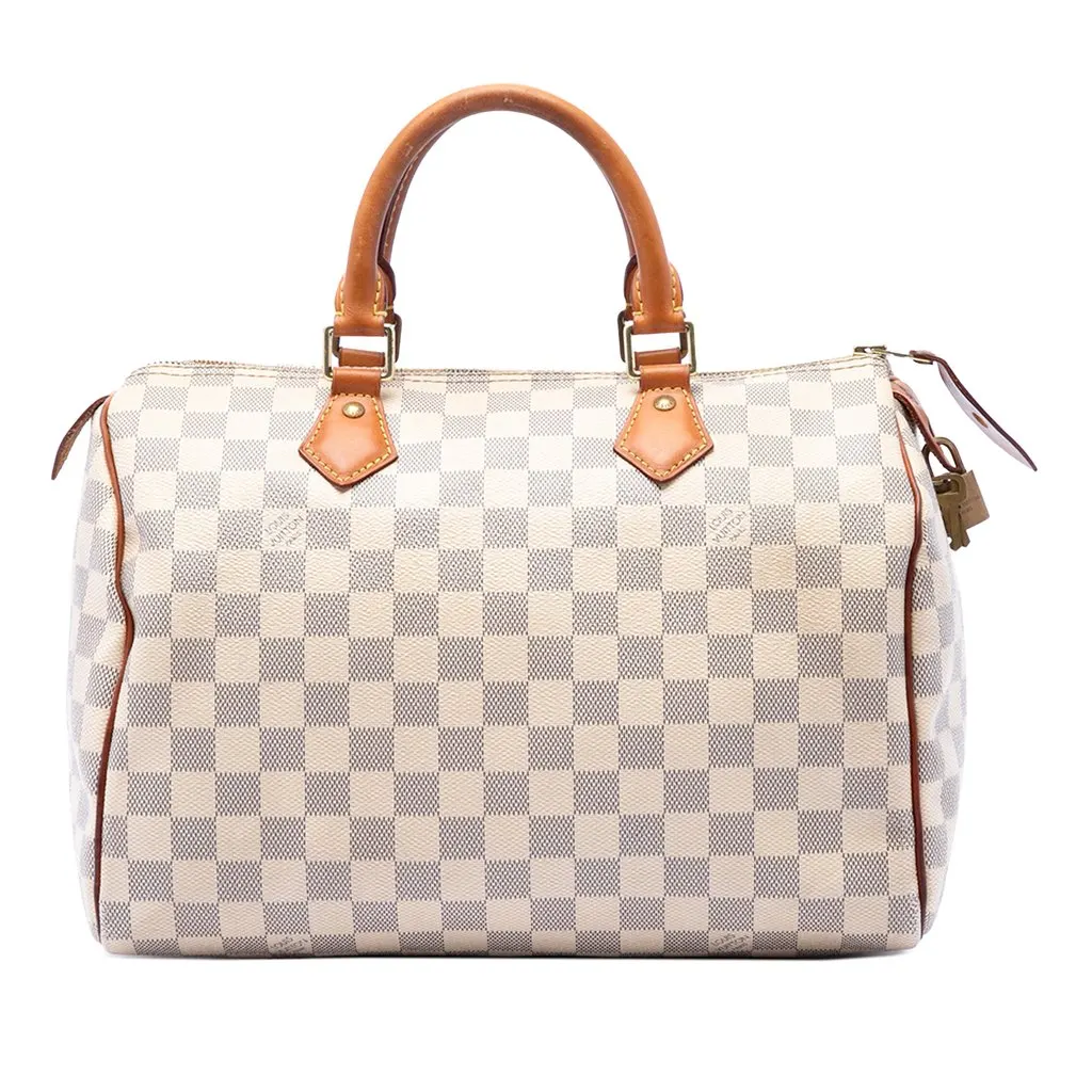 Louis Vuitton Damier Azur Speedy 30 White Canvas Very good - Front View