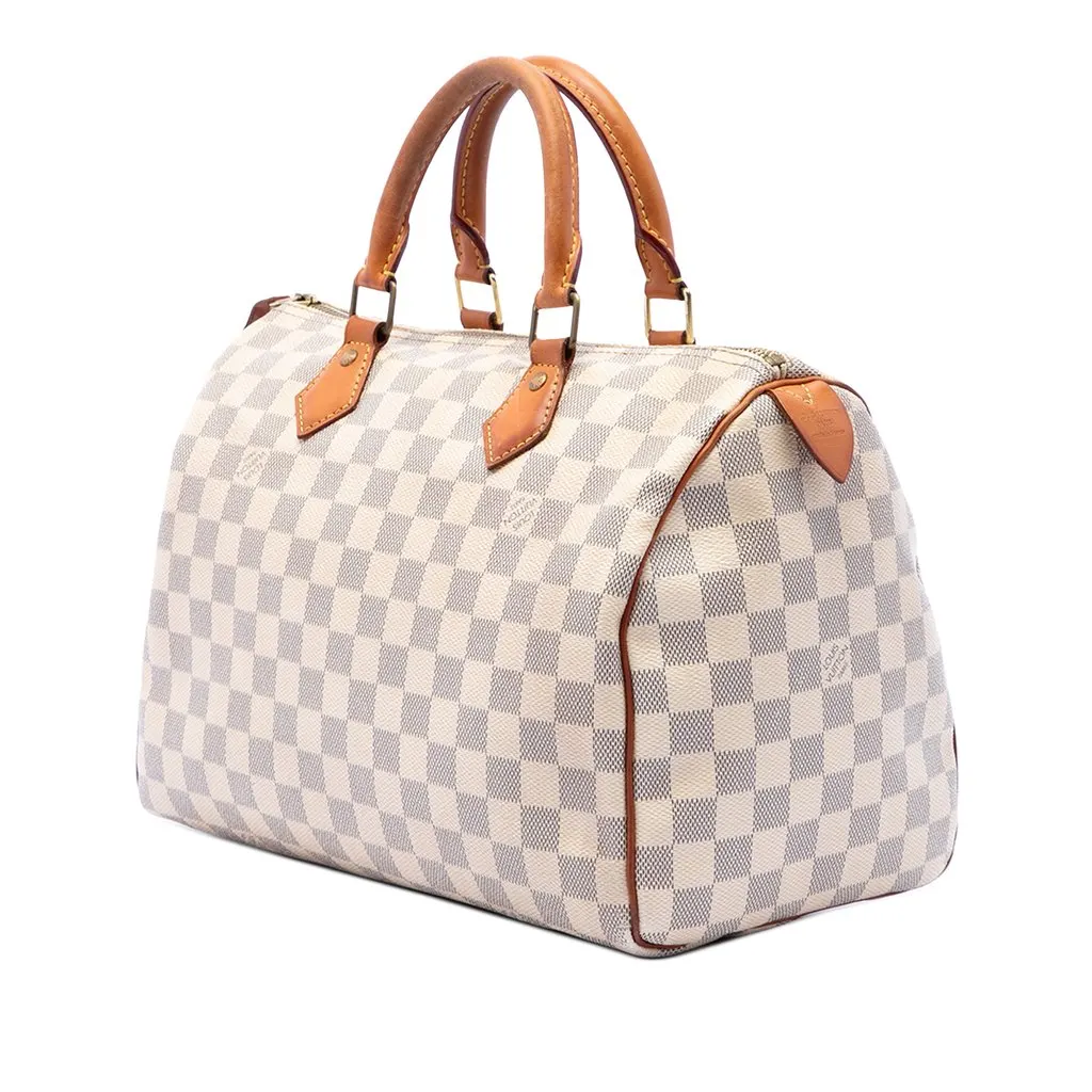 Louis Vuitton Damier Azur Speedy 30 White Canvas Very good - Back View