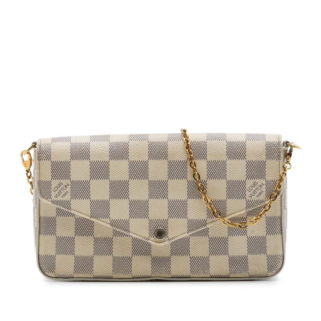 Louis Vuitton Damier Azur Pochette Felicie White Canvas Very good - Front View
