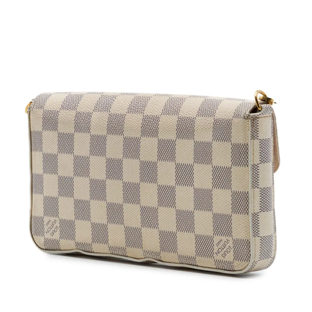 Louis Vuitton Damier Azur Pochette Felicie White Canvas Very good - Back View