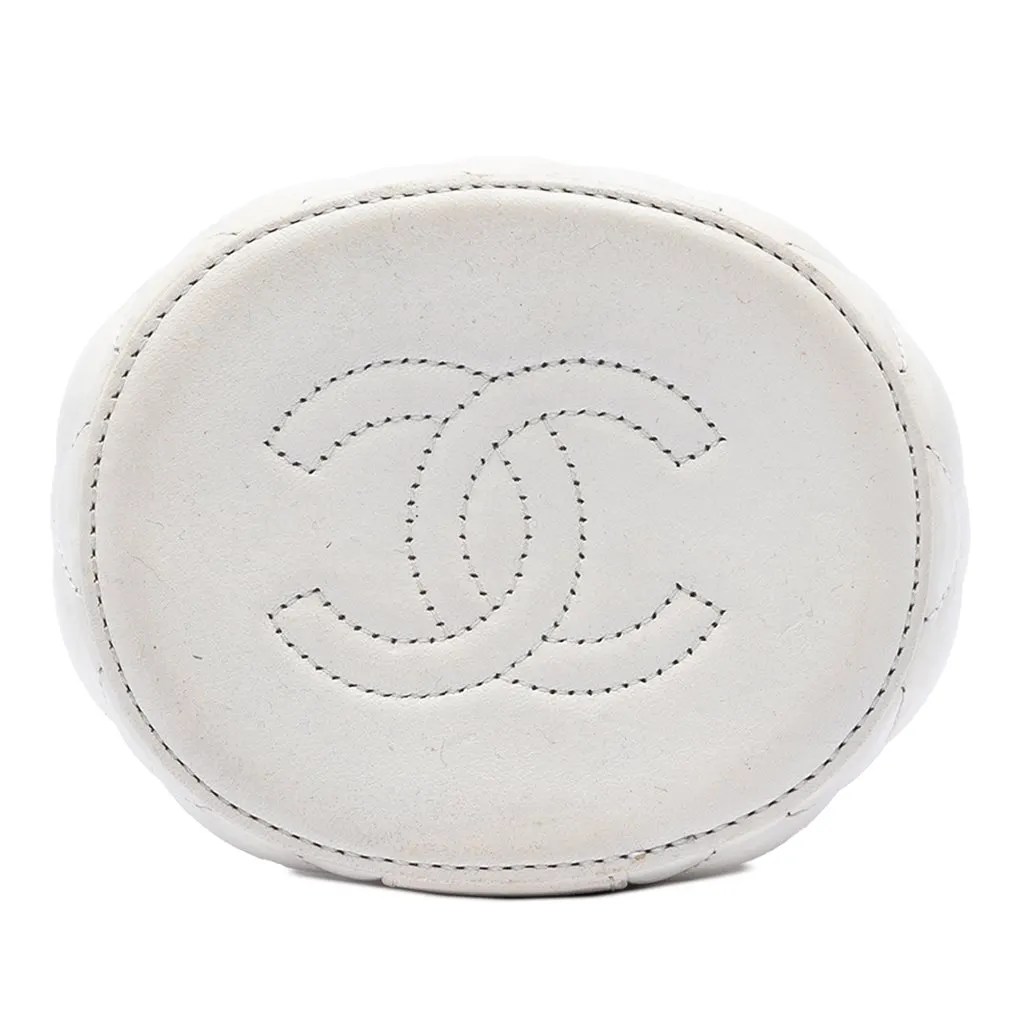Chanel Small Quilted Lambskin Crown Box Bag White Leather Very good - Inside View