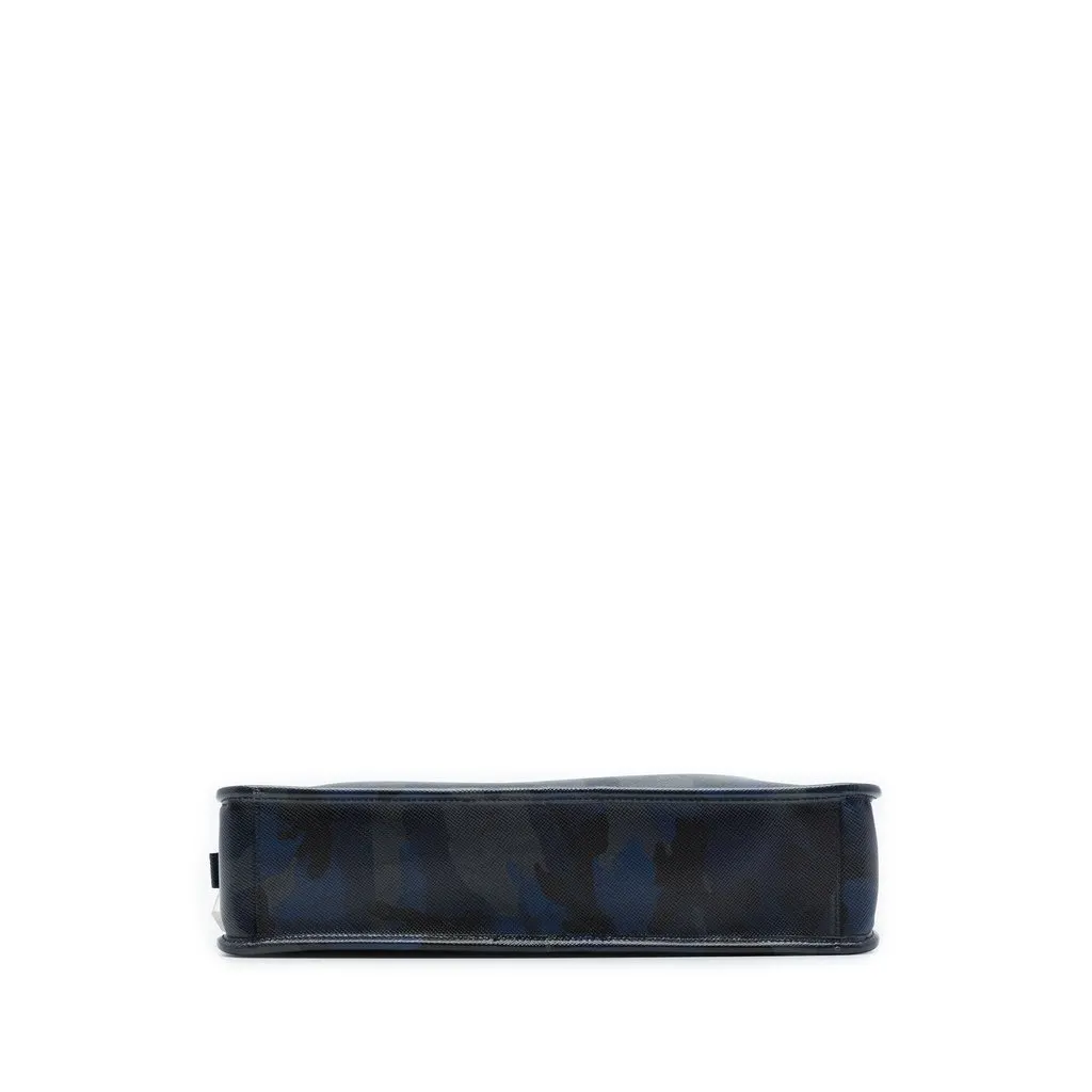 Prada Saffiano Camouflage Print Briefcase Blue Leather Very good - Inside View