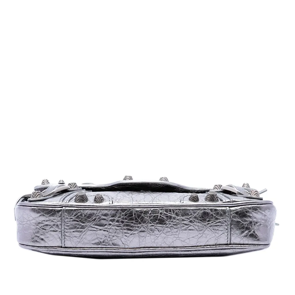 Balenciaga Metallic Lambskin Le Cagole Shoulder Bag XS Silver Leather Very good - Inside View