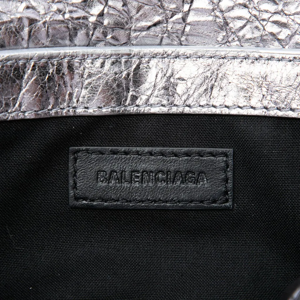 Balenciaga Metallic Lambskin Le Cagole Shoulder Bag XS Silver Leather Very good - Box View