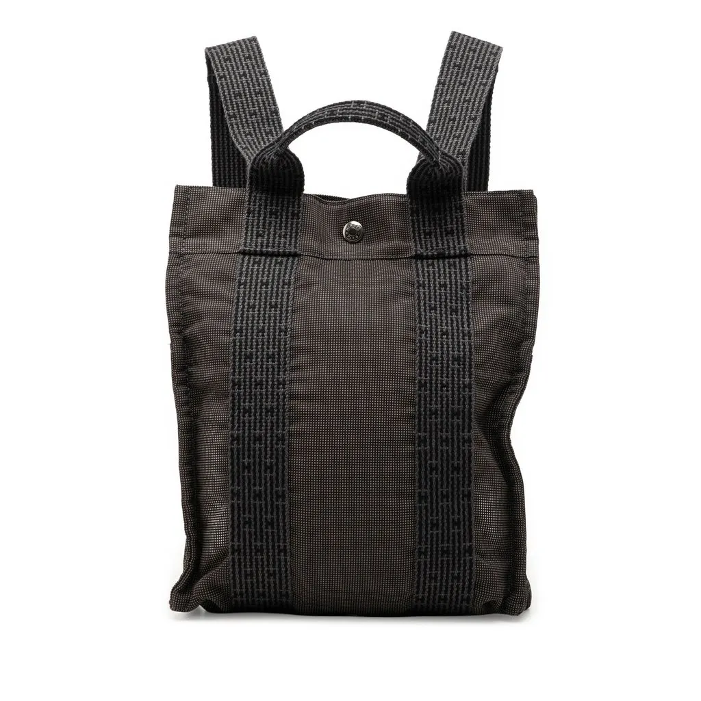 Hermès Canvas Herline Backpack PM Black Very good - Front View