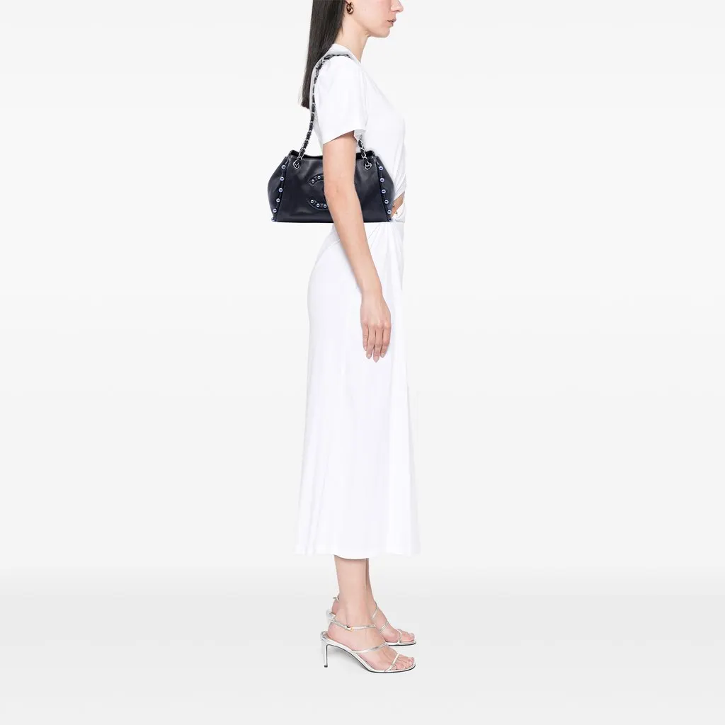 Chanel Small Lambskin Pearl Obsession Accordion Tote Blue Leather Very good - Box View