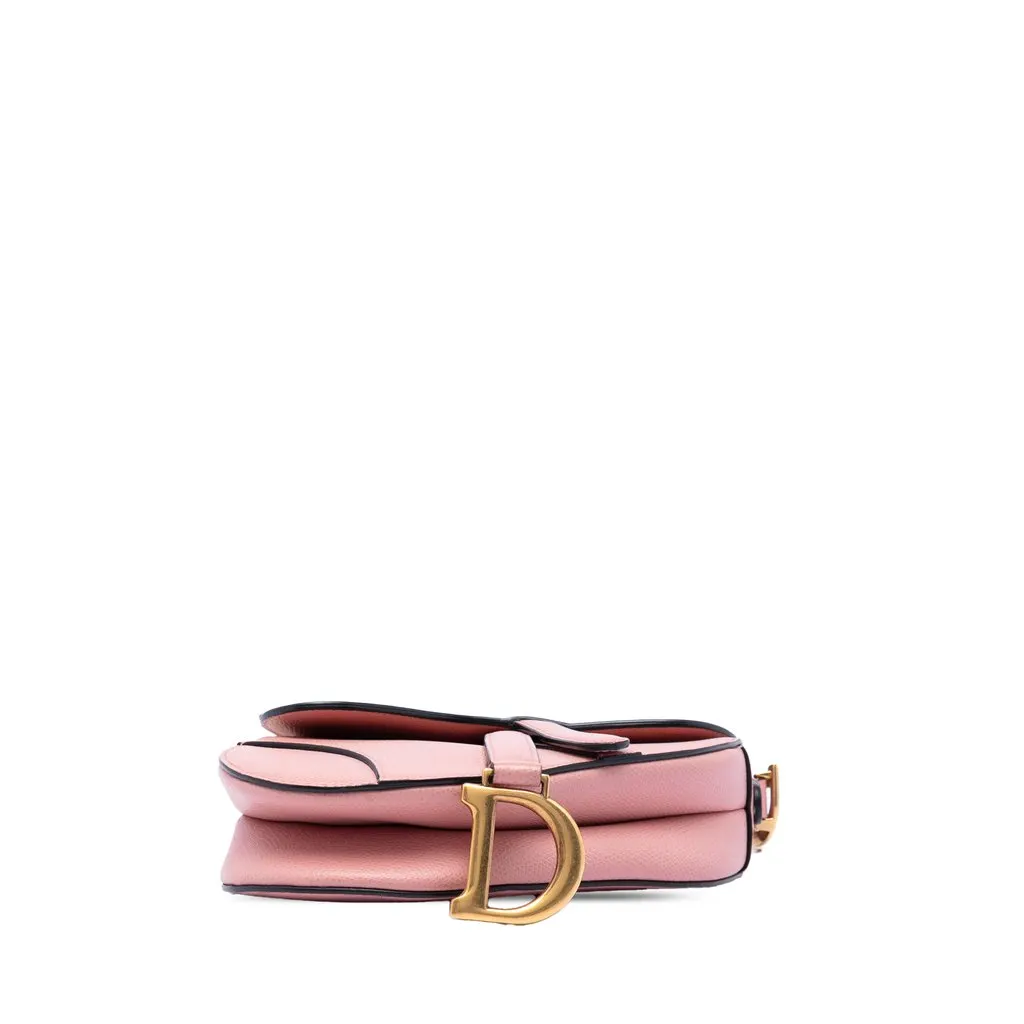Dior Mini Grained Calfskin Saddle Bag Pink Leather Very good - Inside View