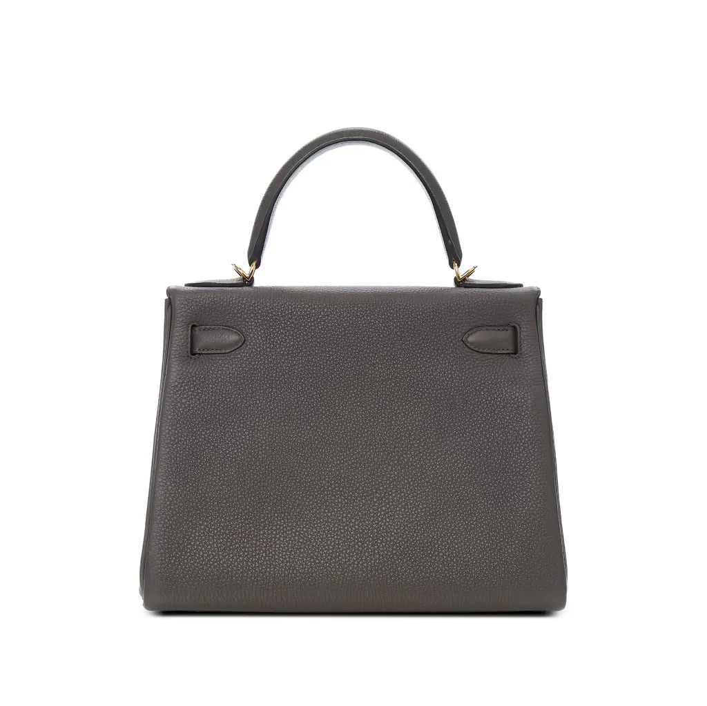 Hermès Togo Kelly II Retourne 28 Grey Leather Very good - Back View