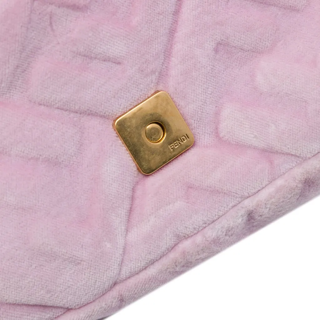 Fendi Mini Zucca Embossed Velvet Baguette Satchel Pink Very good - Box View