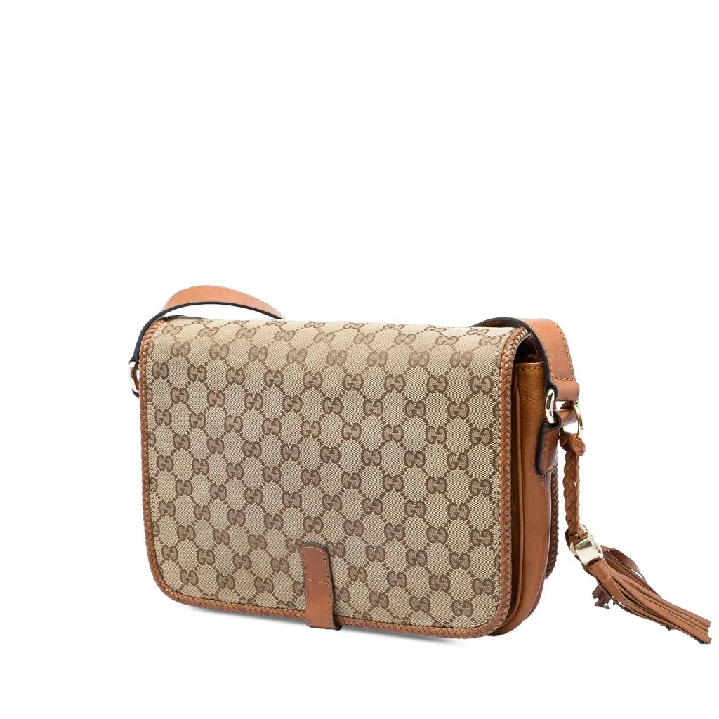 Gucci GG Canvas Marrakech Crossbody Beige Canvas Good - Back View