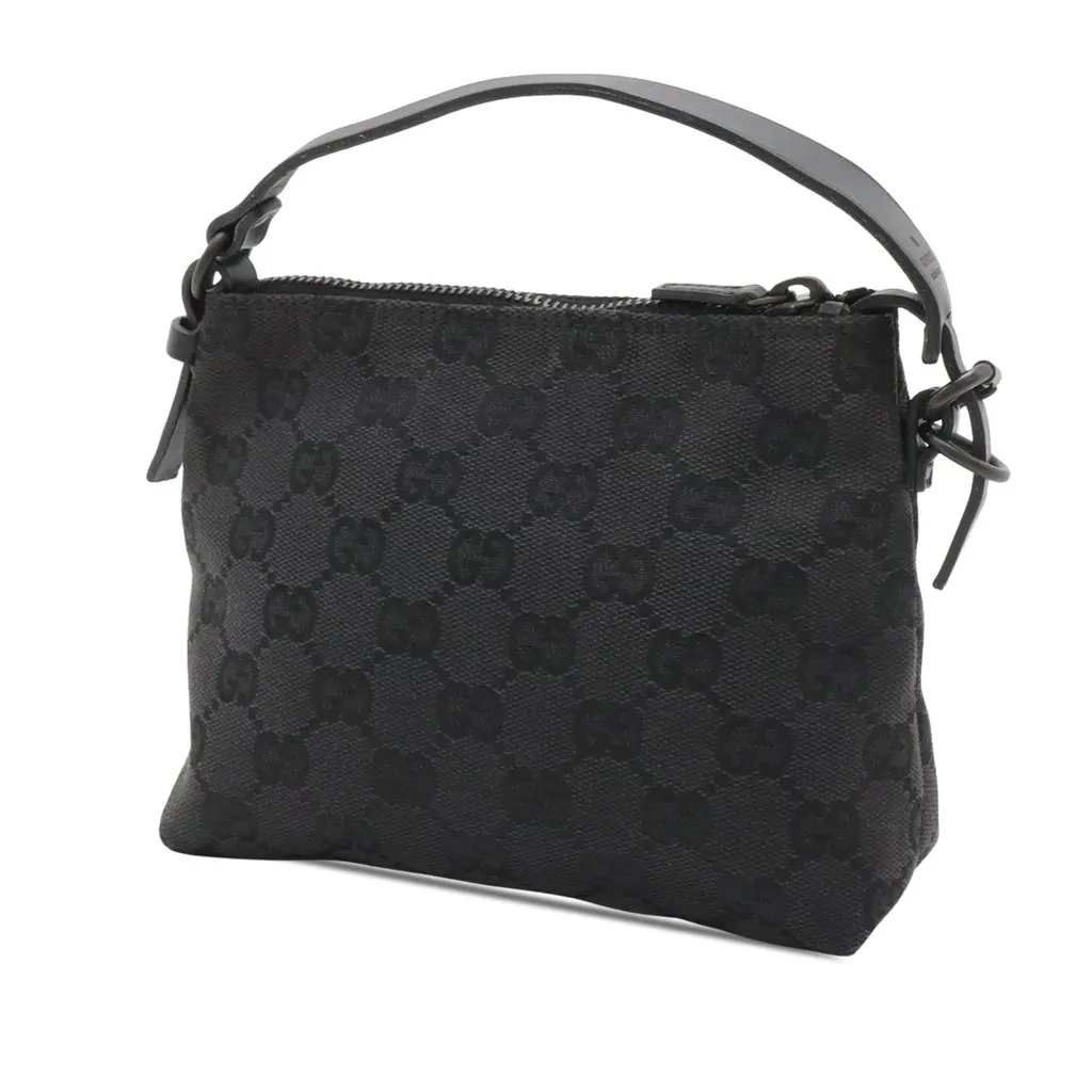 Gucci GG Canvas Handbag Black Very good - Back View