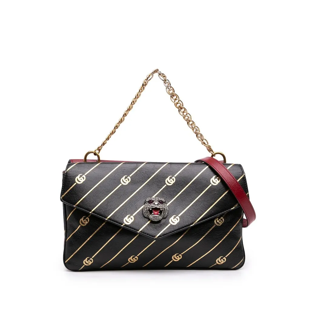 Gucci Medium Leather Double Thiara Satchel Red Leather Good - Front View