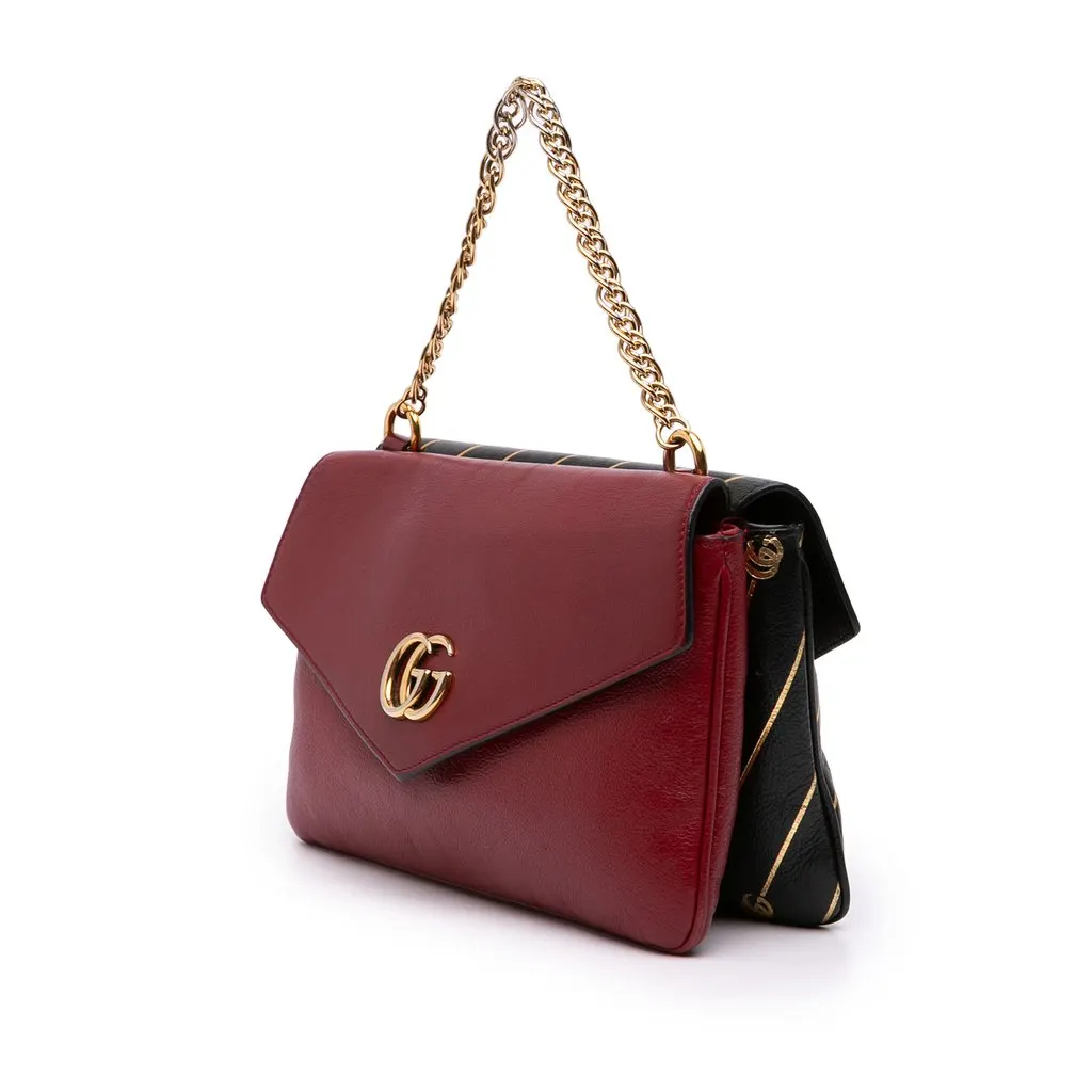 Gucci Medium Leather Double Thiara Satchel Red Leather Good - Back View