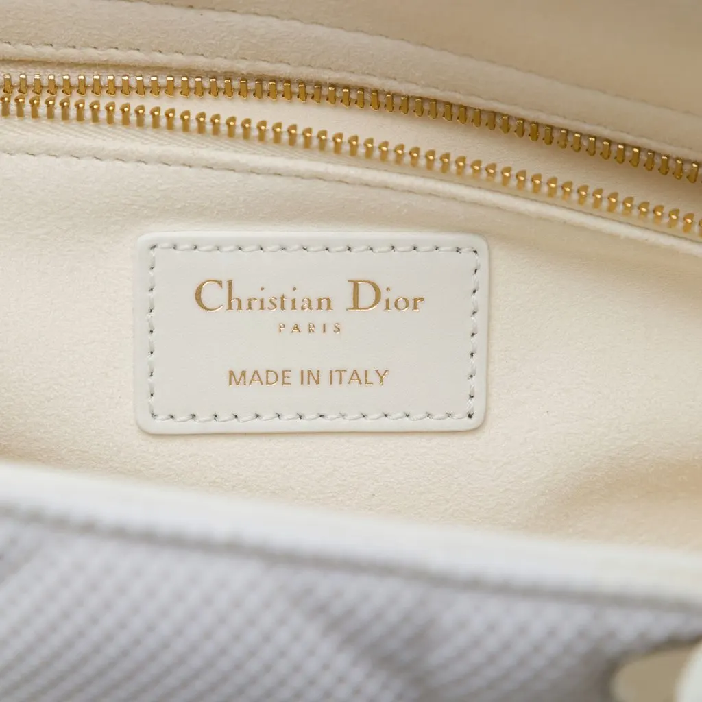 Dior Medium Mesh Cannage Lady Dior White Very good - Box View