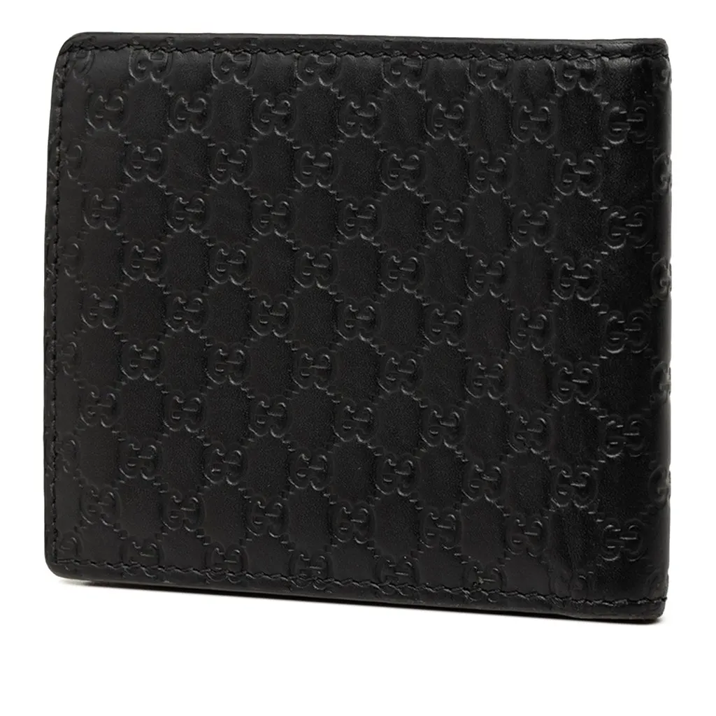 Gucci Microguccissima Bifold Wallet Black Leather Good - Back View