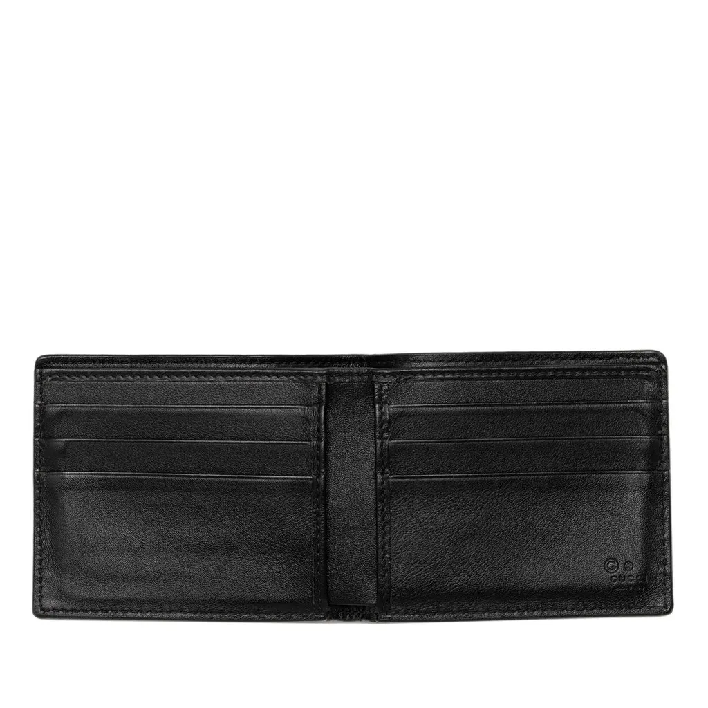 Gucci Microguccissima Bifold Wallet Black Leather Good - Model View