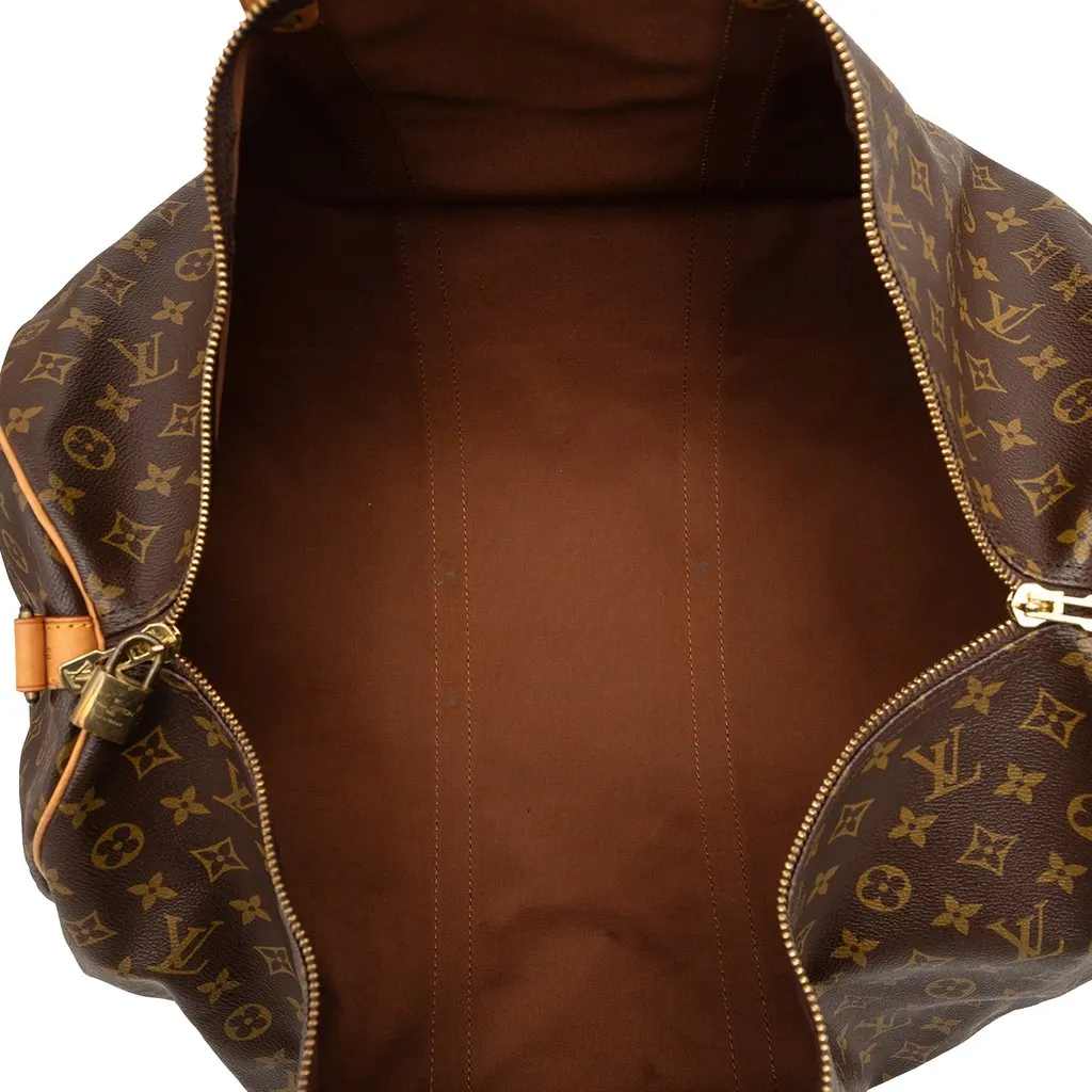 Louis Vuitton Monogram Keepall Bandouliere 60 Brown Very good - Model View