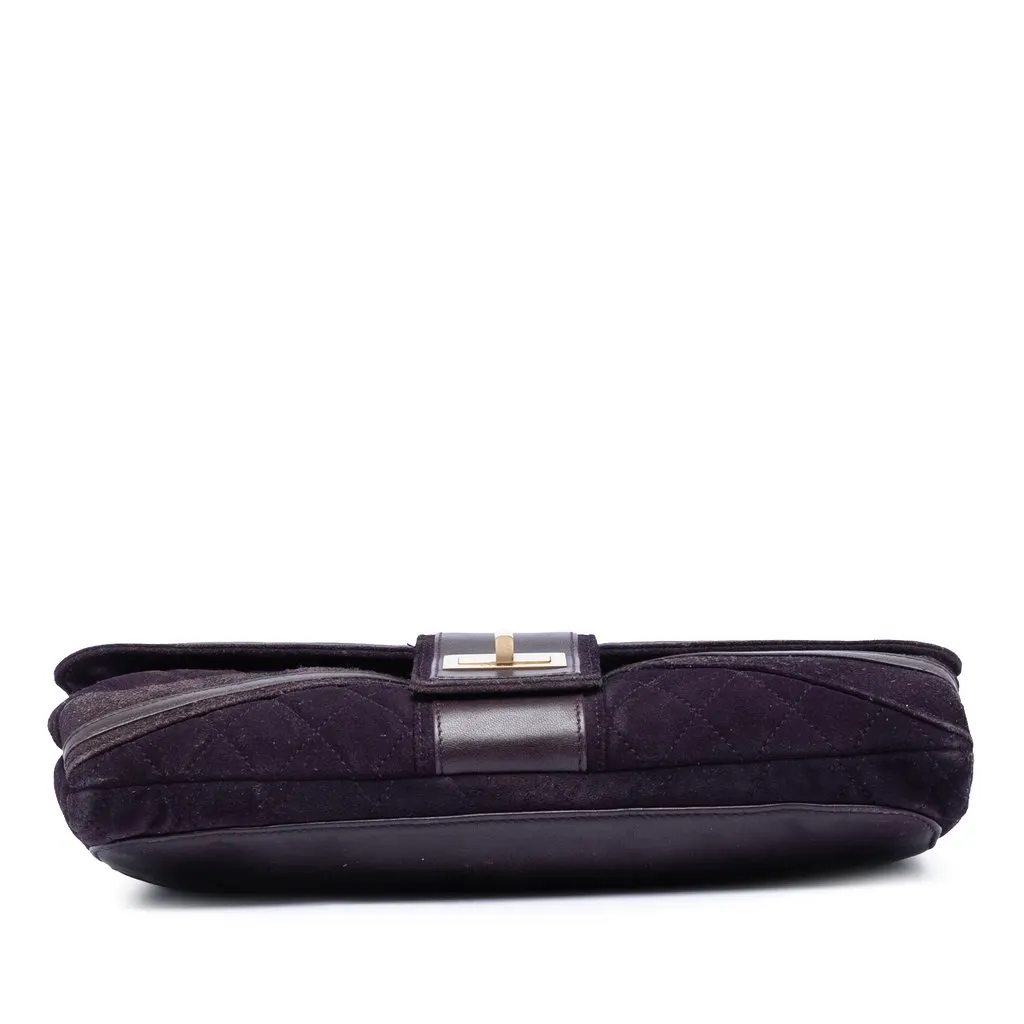 Chanel Quilted Suede Union Jack Reissue 2.55 Double Flap 227 Purple Leather Very good - Inside View