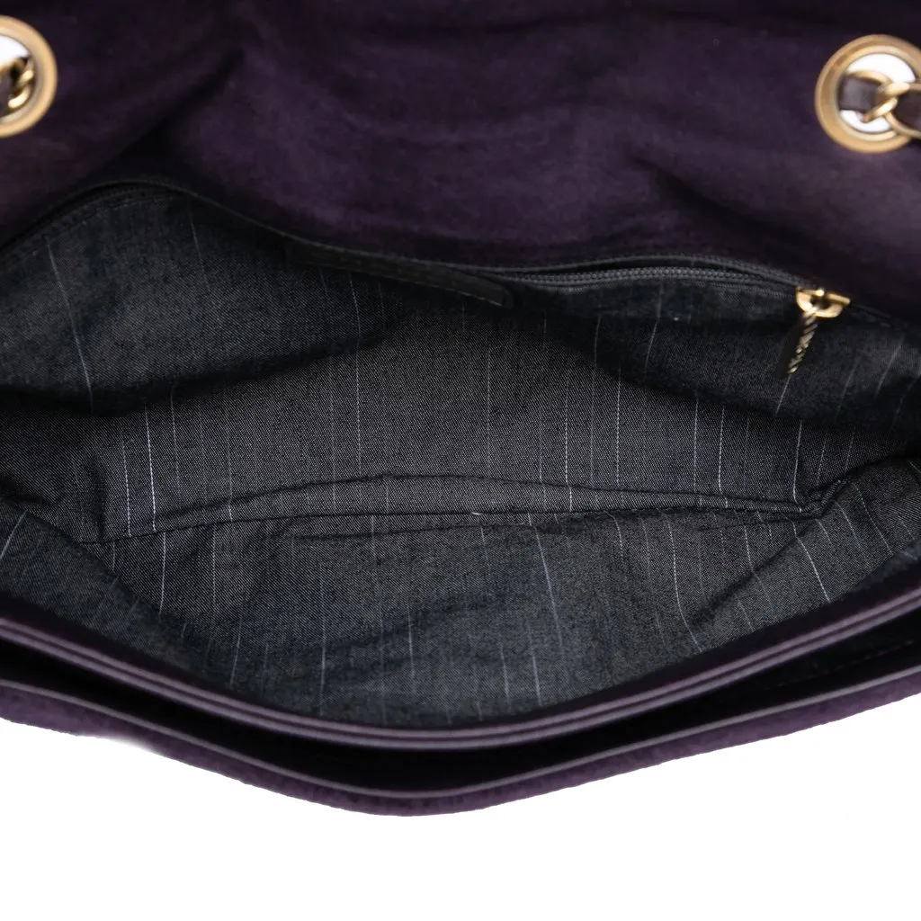 Chanel Quilted Suede Union Jack Reissue 2.55 Double Flap 227 Purple Leather Very good - Model View