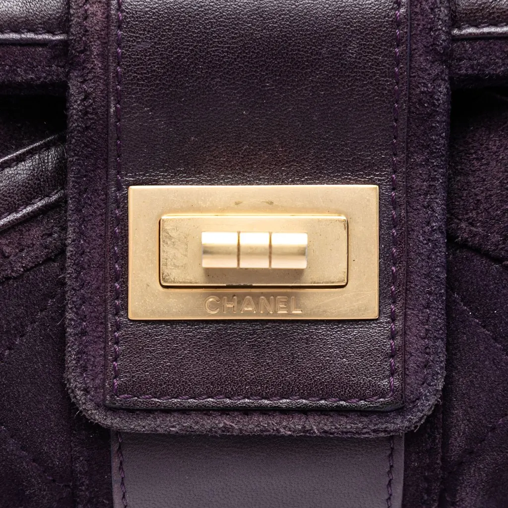 Chanel Quilted Suede Union Jack Reissue 2.55 Double Flap 227 Purple Leather Very good - Box View