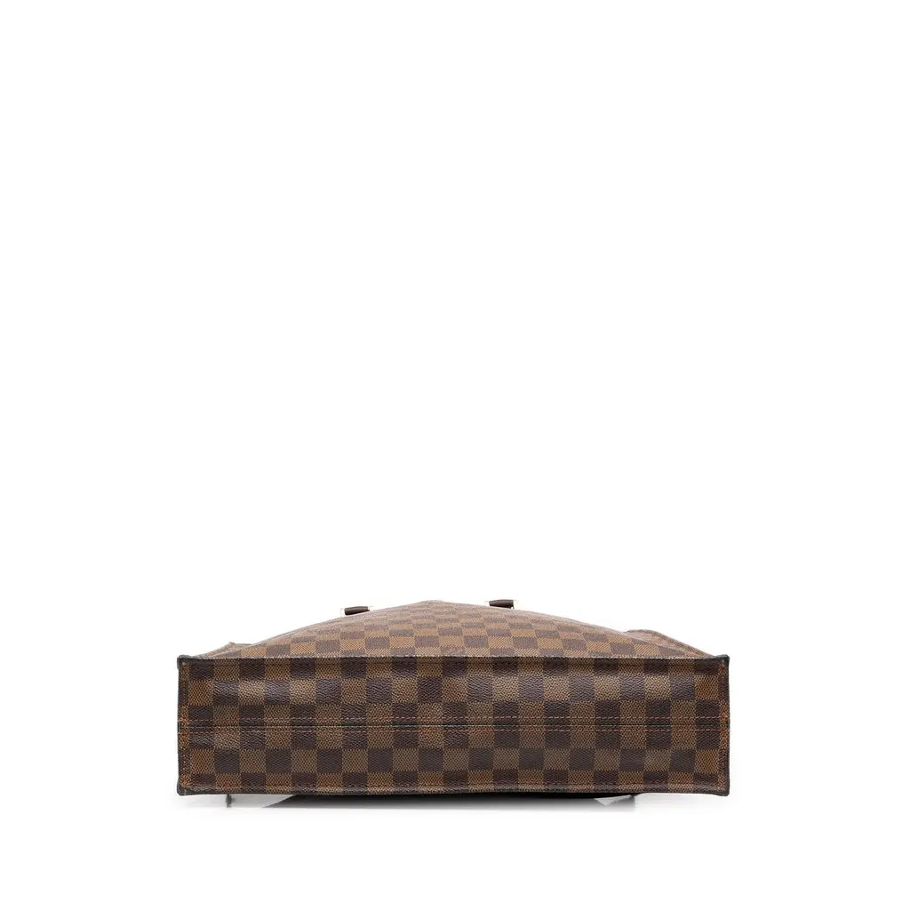 Louis Vuitton Damier Ebene Sac Plat Brown Canvas Good - Inside View