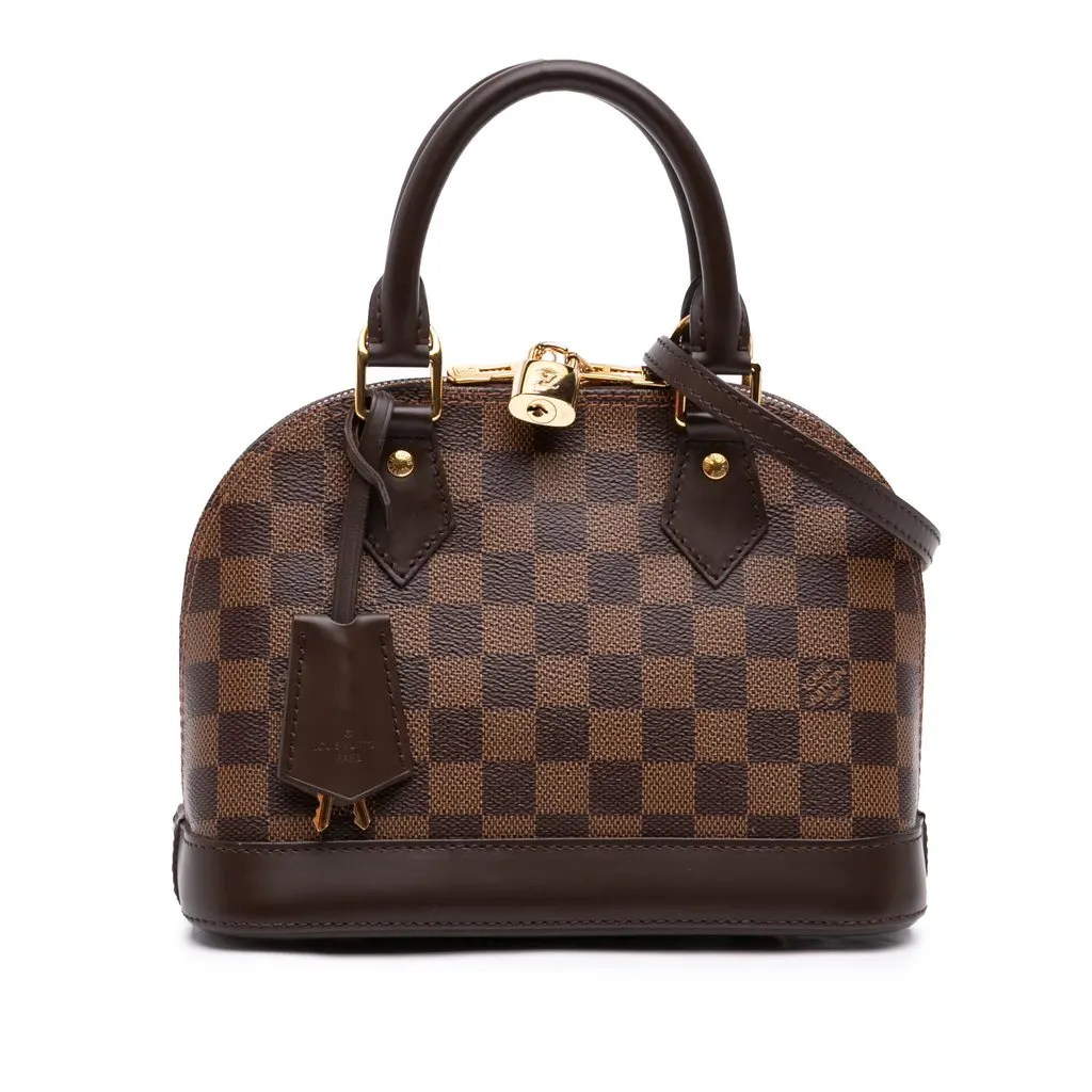 Louis Vuitton Damier Ebene Alma BB Brown Canvas Good - Front View