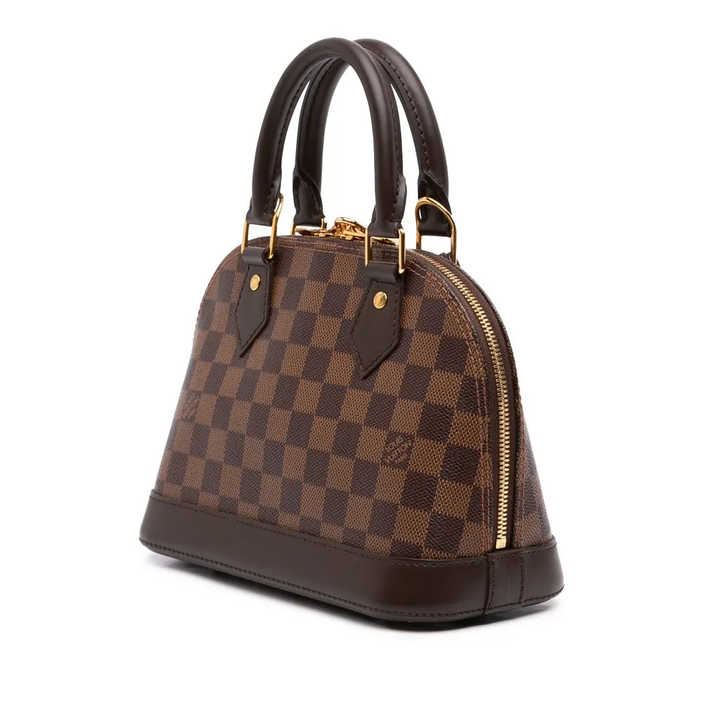 Louis Vuitton Damier Ebene Alma BB Brown Canvas Good - Back View