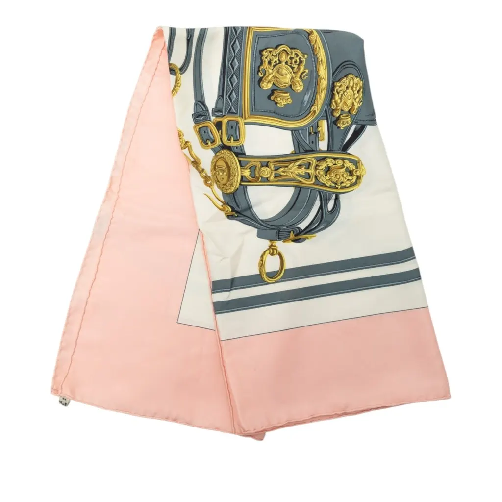 Hermès Brides de Gala Silk Scarf 90 Pink Silk Very good - Front View