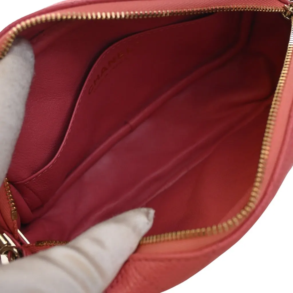 Chanel Small CC Quilted Caviar Camera Bag Pink Leather Very good - Model View