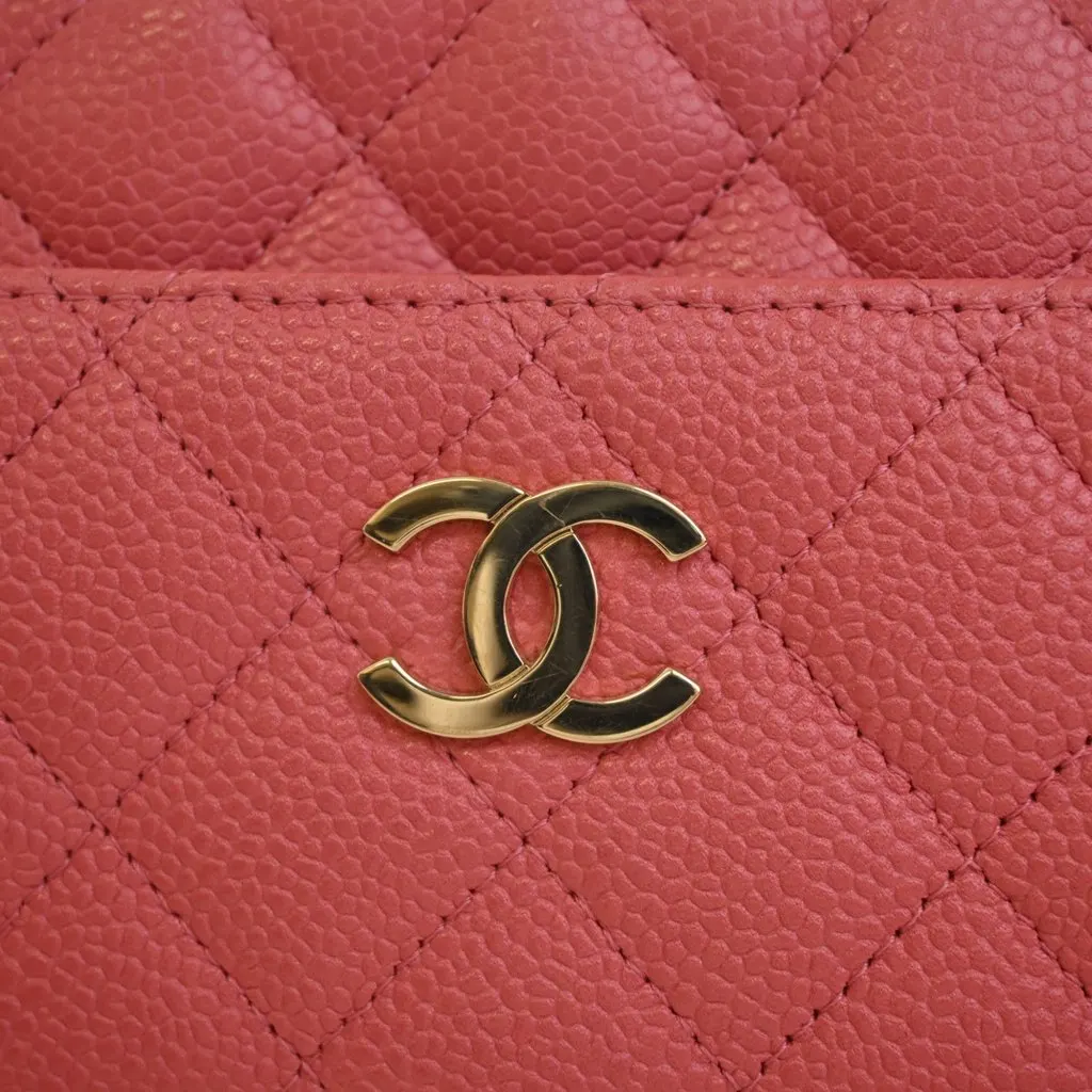 Chanel Small CC Quilted Caviar Camera Bag Pink Leather Very good - Box View