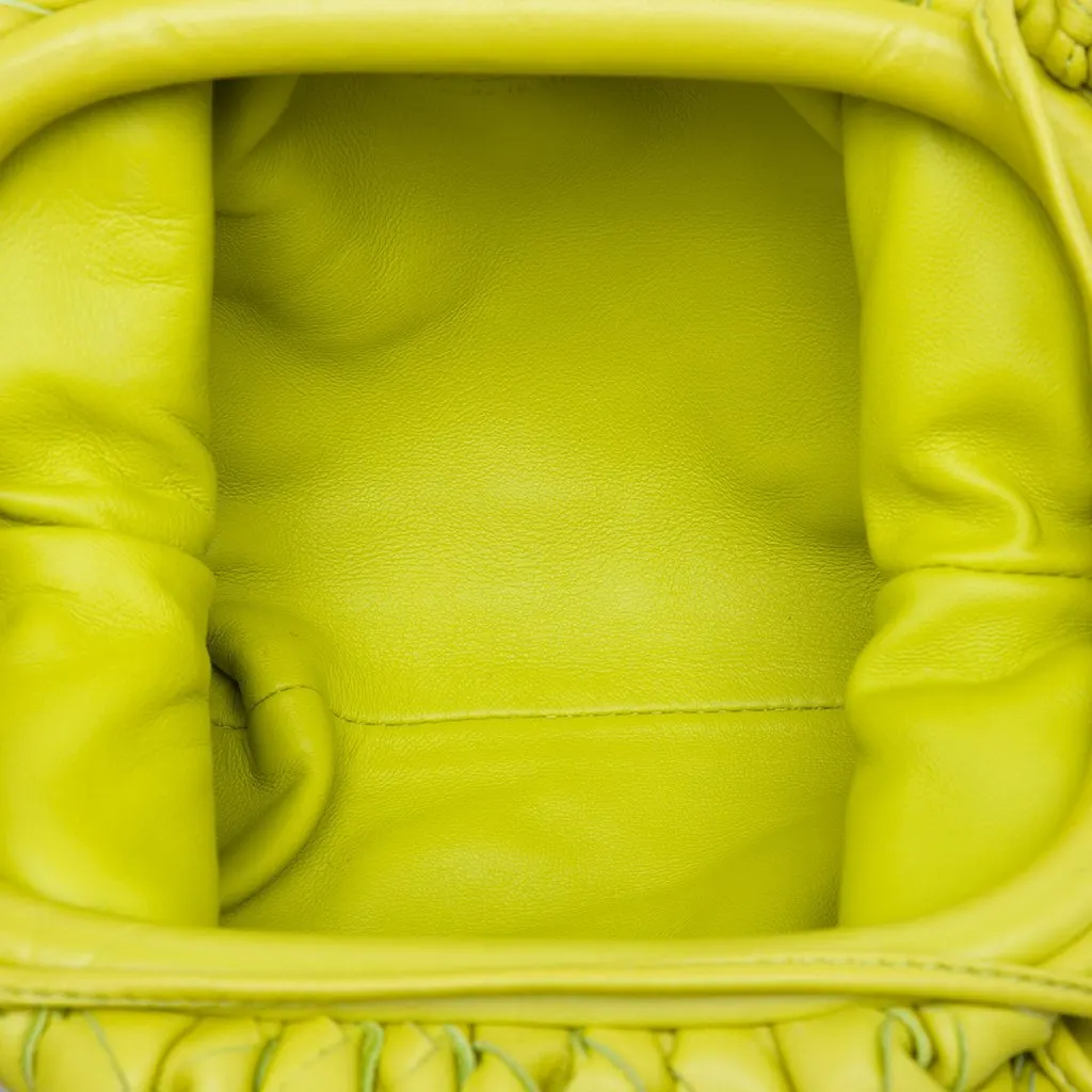 Bottega Veneta Nappa Intrecciato The Mini Pouch Crossbody Green Leather Very good - Model View