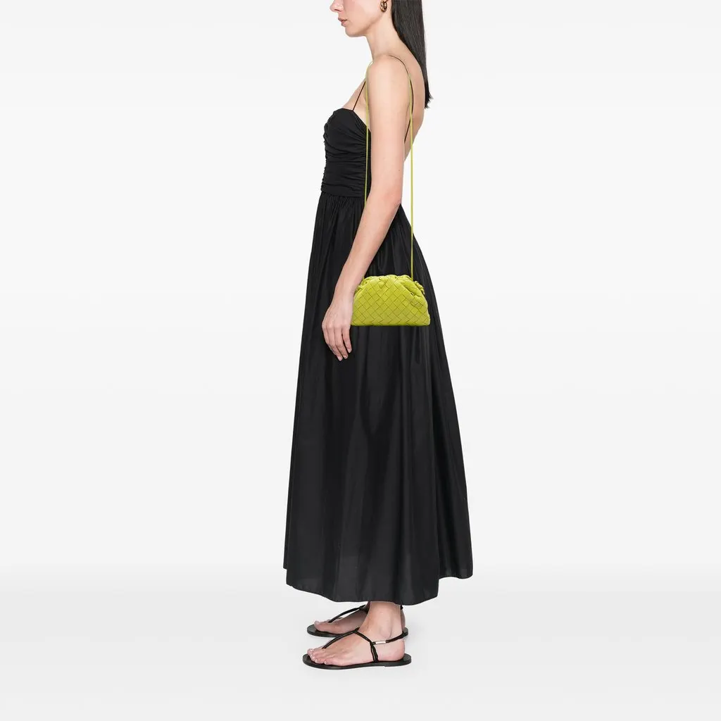 Bottega Veneta Nappa Intrecciato The Mini Pouch Crossbody Green Leather Very good - Box View