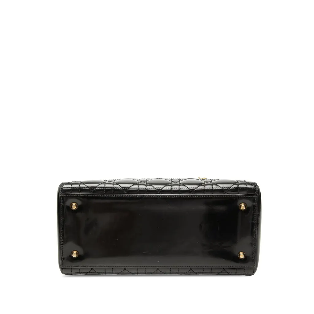 Dior Medium Patent Cannage Lady Dior Black Leather Very good - Inside View